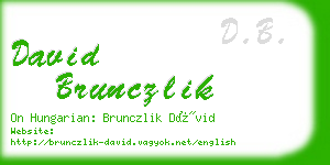 david brunczlik business card